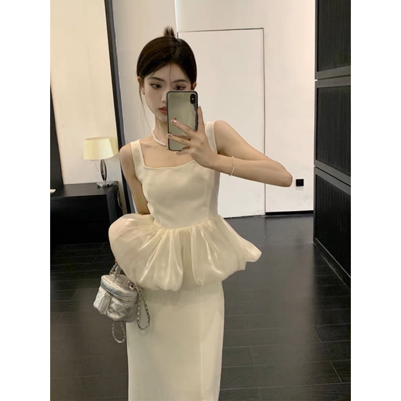 Set áo bí chân váy midi