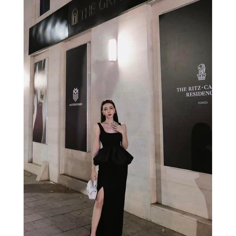 Set áo bí chân váy midi