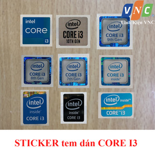💥 core i3 tem dán logo intel tổng hợp trang trí laptop máy tính