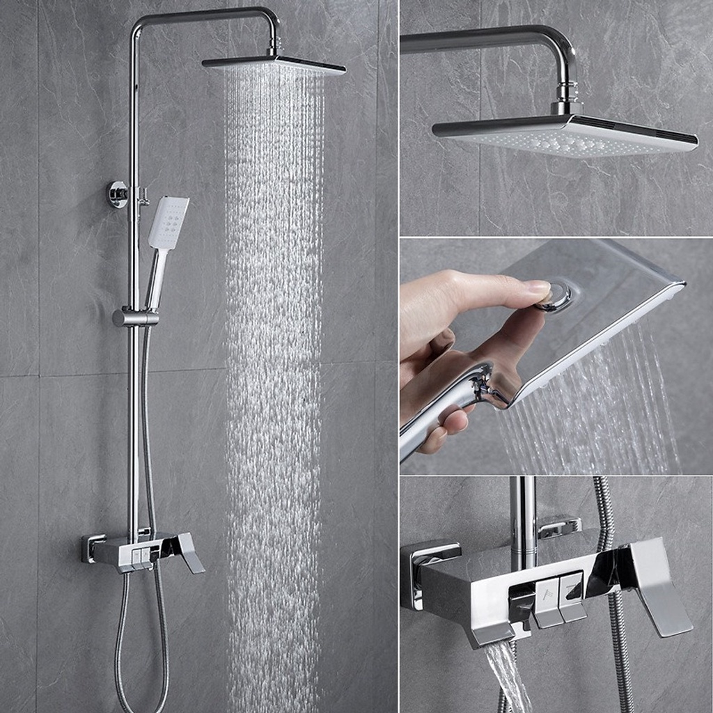 Bộ Sen Cây Tắm, Sen Tắm Đứng Nóng Lạnh Nút Nhấn Dạng Phím Đàn