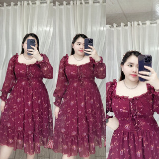 [BIGSIZE 60-85kg] Đầm đan dây tay dài