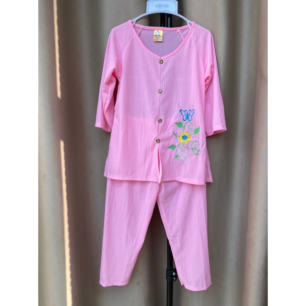 Đồ bà ba cho bé gái siêu đáng yêu hình thêu ngẫu nhiên size 8-22kg