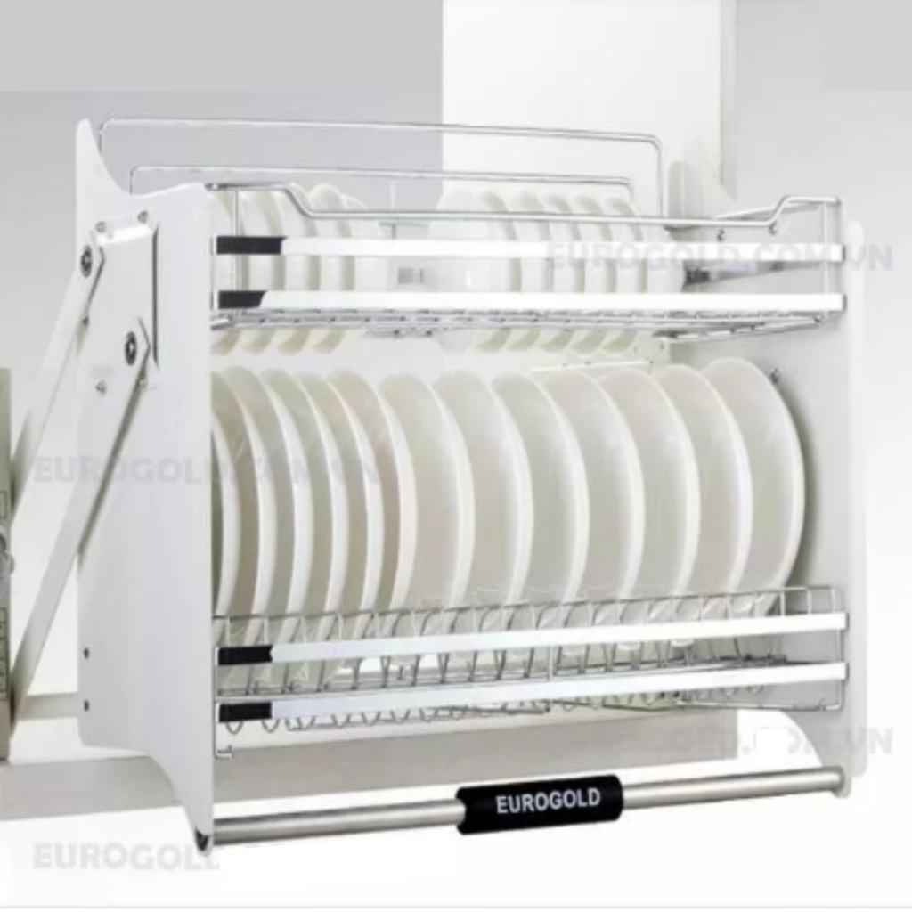 Kệ Bát Di Động Eurogold Inox 304 Cao Cấp - Kệ Chén Đĩa Nâng Hạ Bảo Hành Gỉ Sét Chính Hãng Trọn Đời