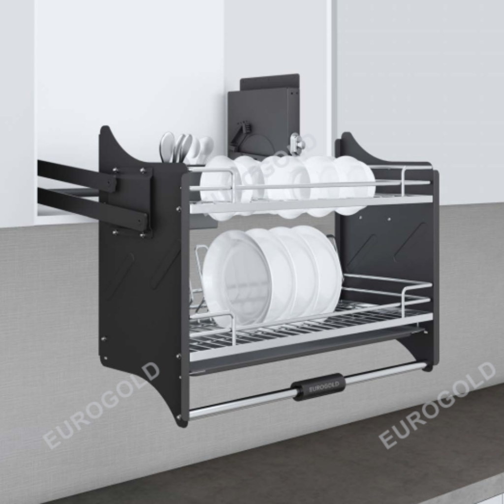 Kệ Bát Di Động Eurogold Inox 304 Cao Cấp - Kệ Chén Đĩa Nâng Hạ Bảo Hành Gỉ Sét Chính Hãng Trọn Đời