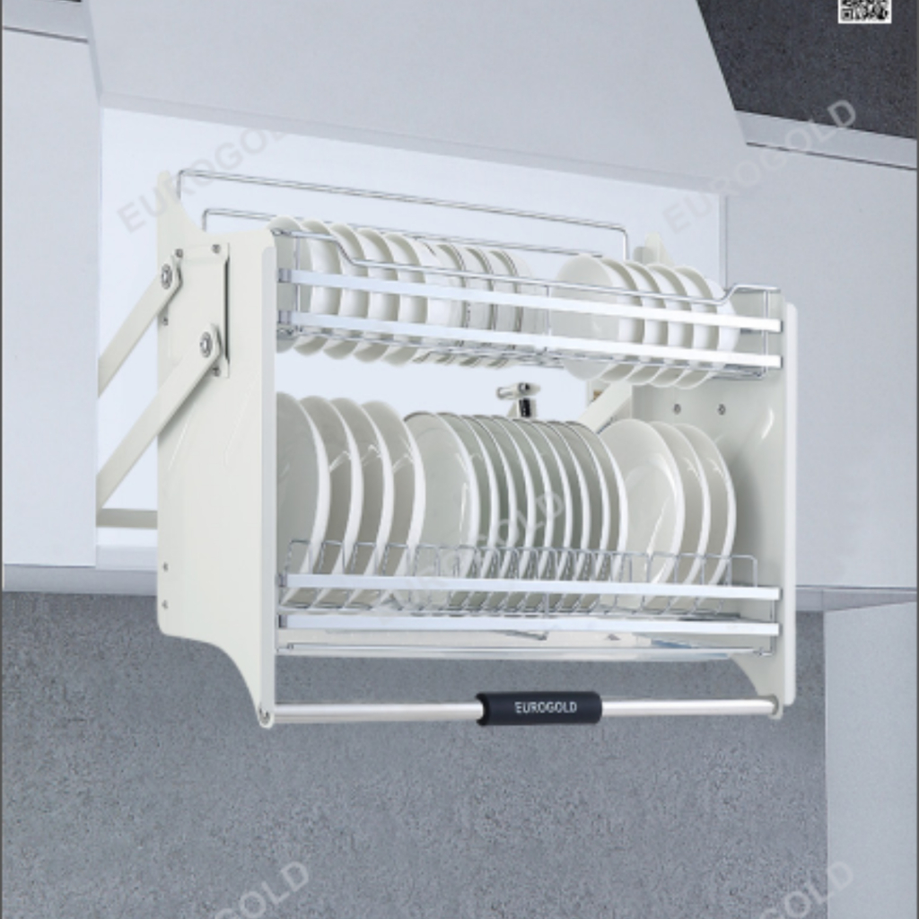 Kệ Bát Di Động Eurogold Inox 304 Cao Cấp - Kệ Chén Đĩa Nâng Hạ Bảo Hành Gỉ Sét Chính Hãng Trọn Đời