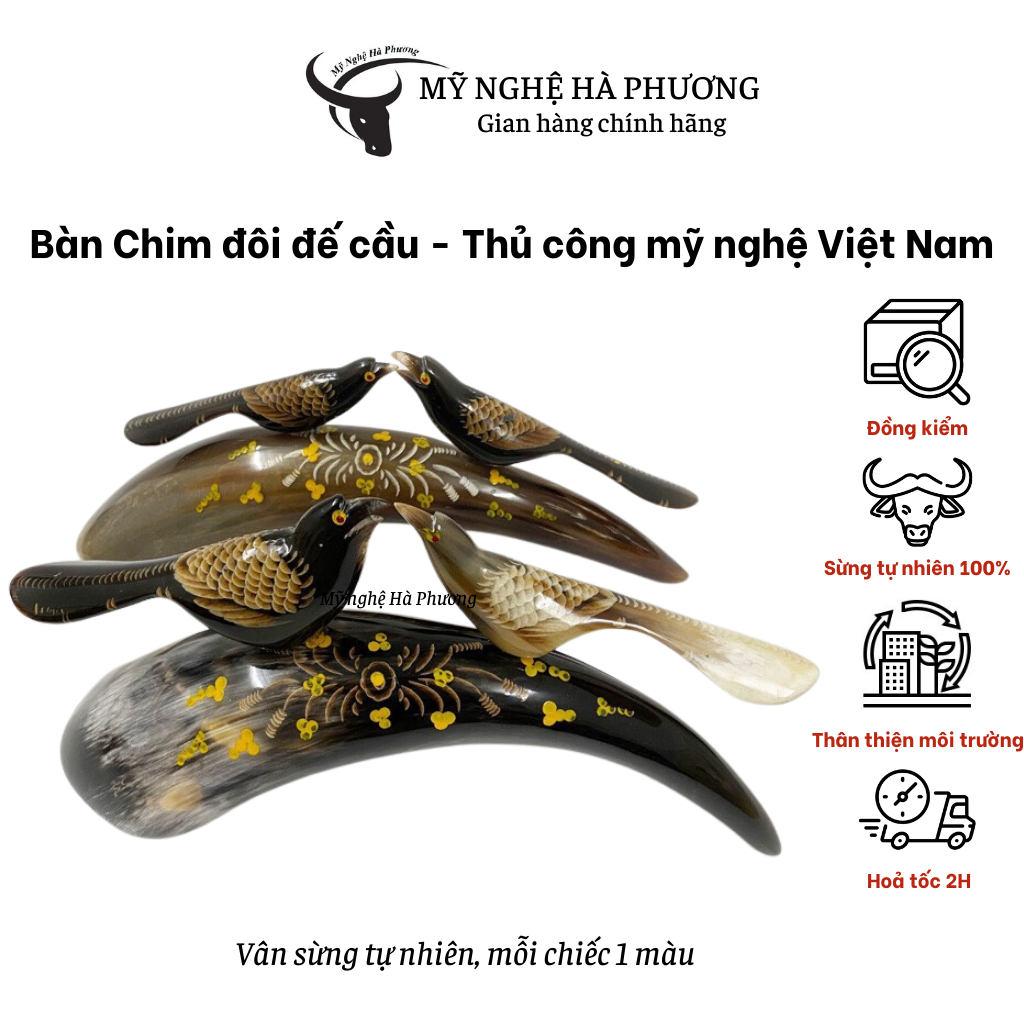 Bàn chim đôi đế cầu – Thủ công mỹ nghệ Việt Nam