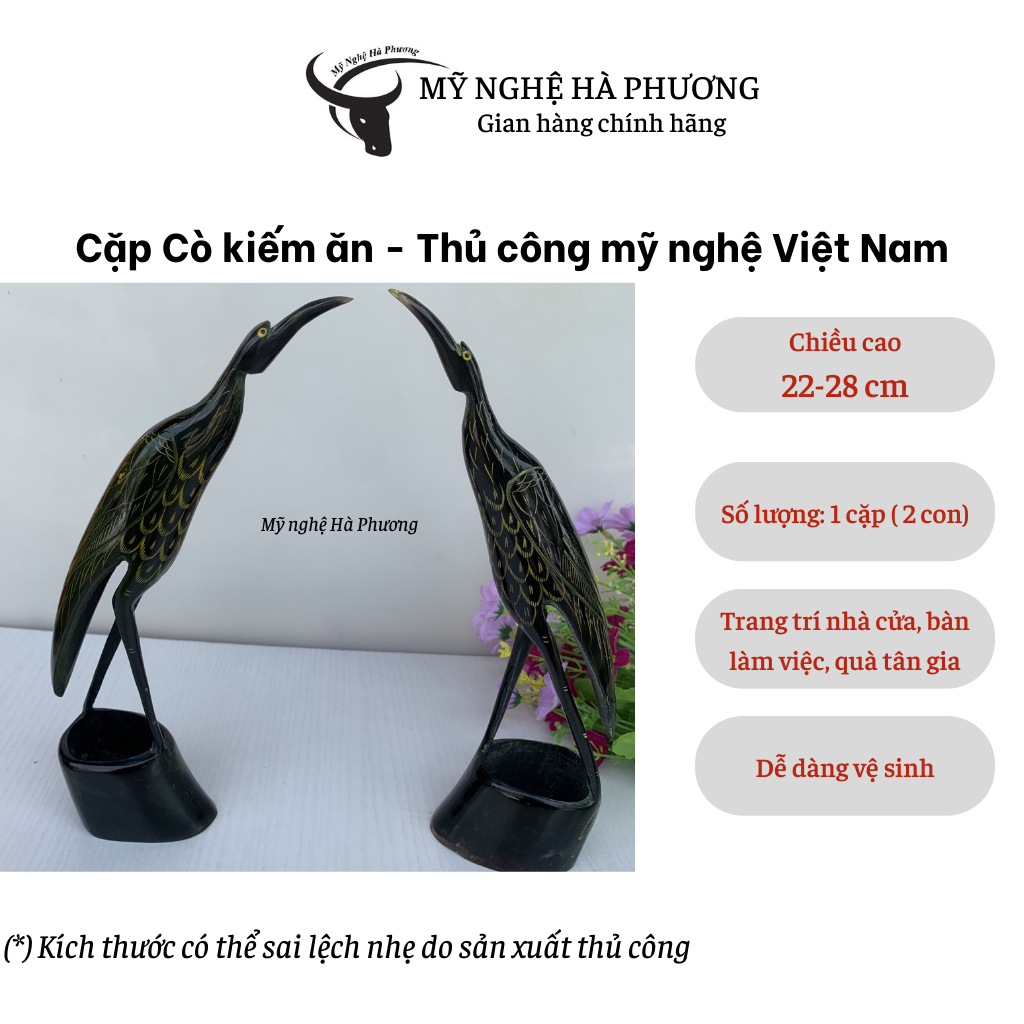 Cặp Cò kiếm ăn – Thủ công mỹ nghệ Việt Nam