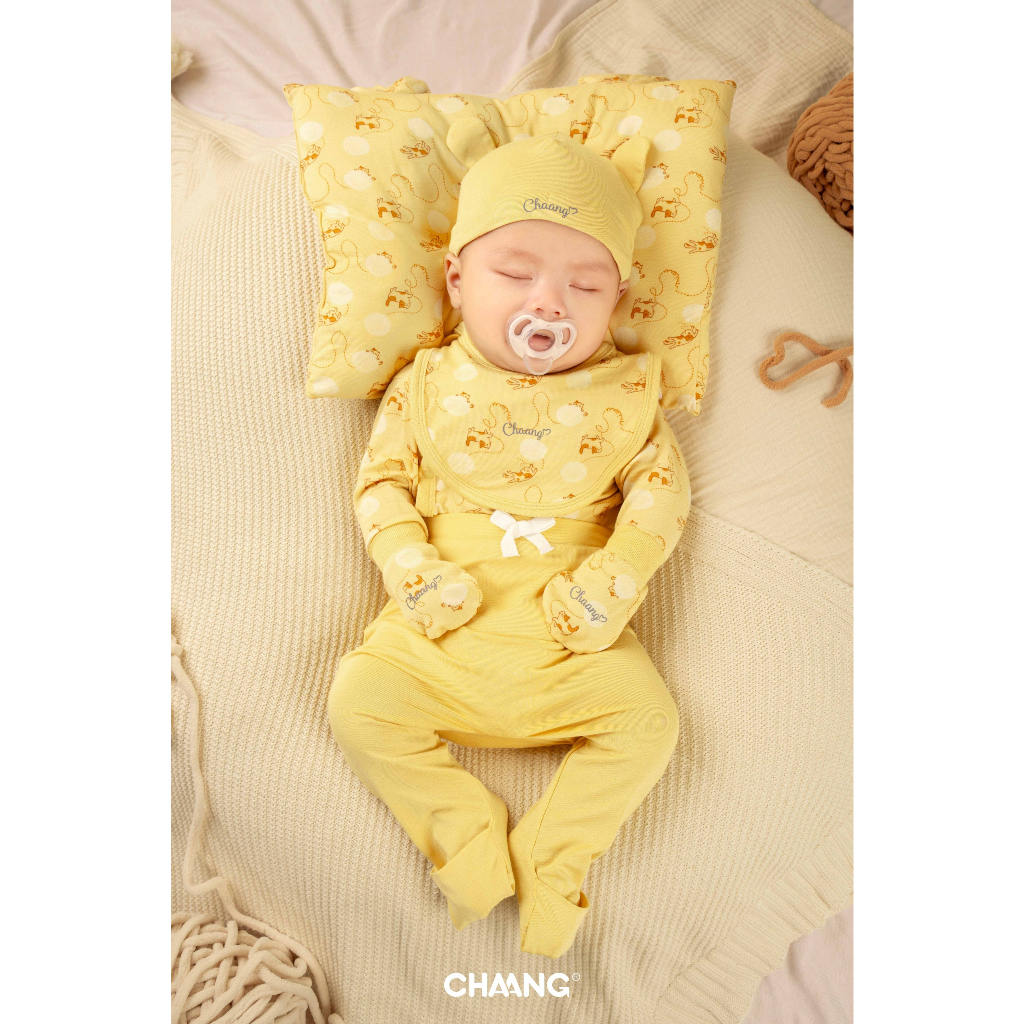 Chaang bộ body chip kèm mũ Mèo cho bé sơ sinh SS23