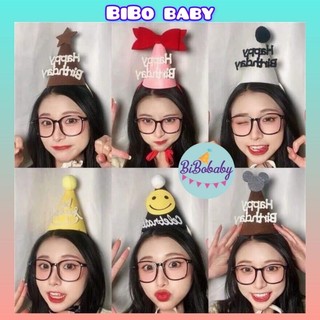 Mũ (nón) dạ 3D sinh nhật, bờm, kính happy birthday kiểu Hàn Quốc - BiBo baby