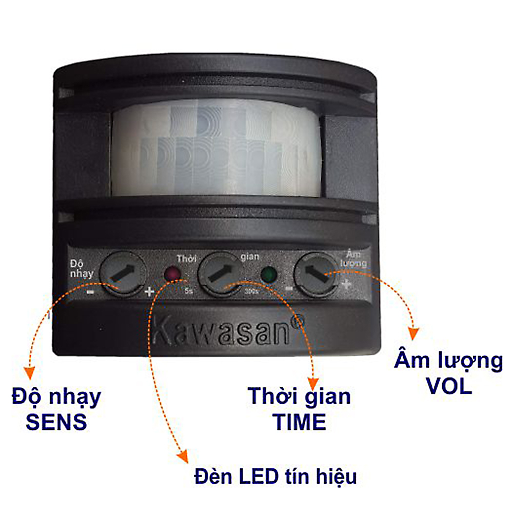 Cảm biến chống trộm hồng ngoại Kawasan i226BS báo khách và báo trộm kết hợp bật đèn 2 trong 1