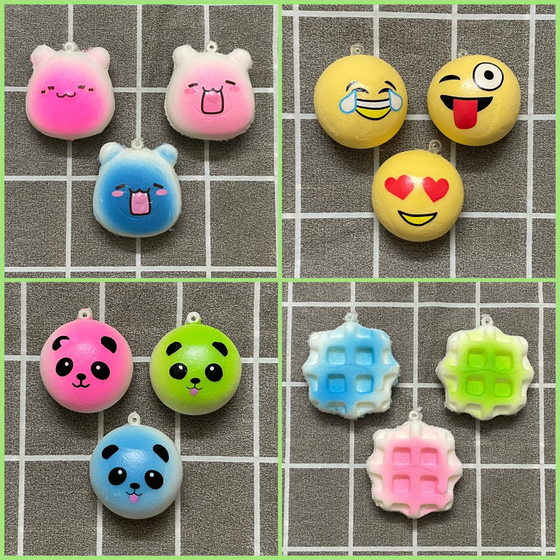 Squishy mini chất xốp,mềm chậm tăng (kèm móc khoá, bao bì màu)