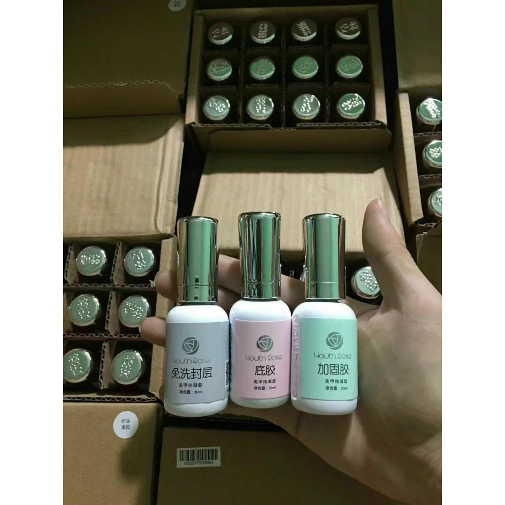 Sơn gel base top hoa hồng chính hãng 20ml,Bộ 3 base top hoa hồng chính hãng 20ml