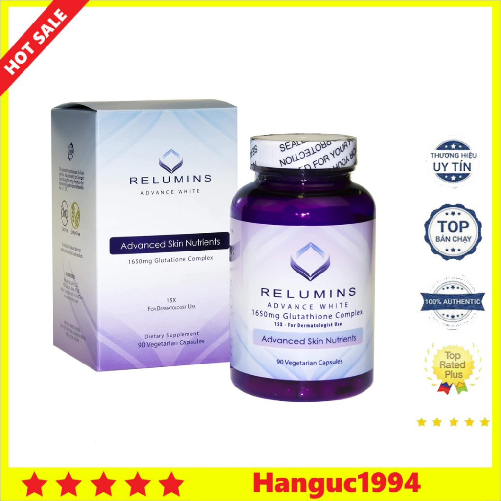 Viên Uống Trắng Da Relumins Advance White 1650mg 15X 90 Viên