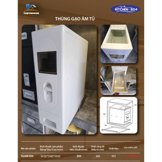 Thùng gạo âm tủ, ray âm giảm chấn Kitchen304