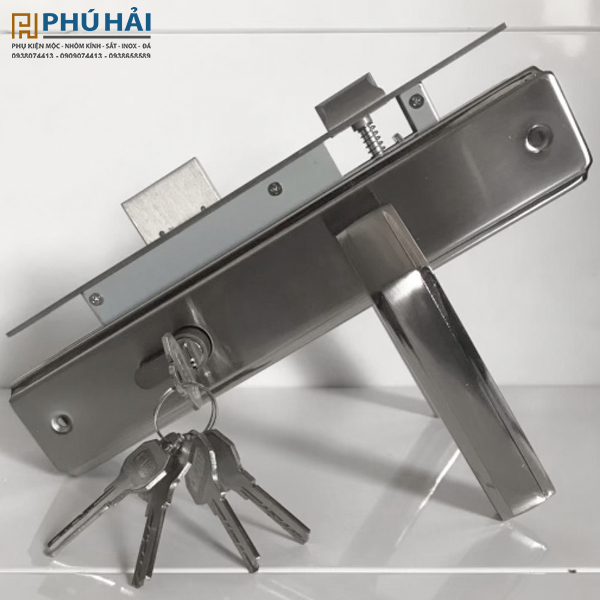 Khóa Tay gạt KSAITE TB66- inox (vặn chìa)