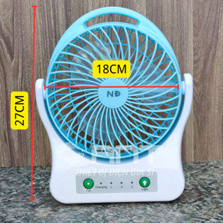 Quạt sạc tích điện kèm đèn led quạt sạc pin trâu 6-8h ND-202 