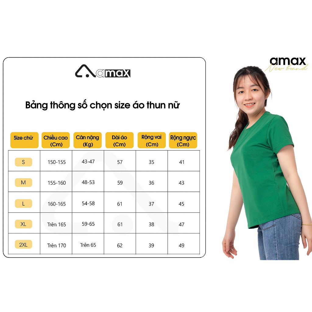 Áo thun nữ Basic Cotton USA Amax