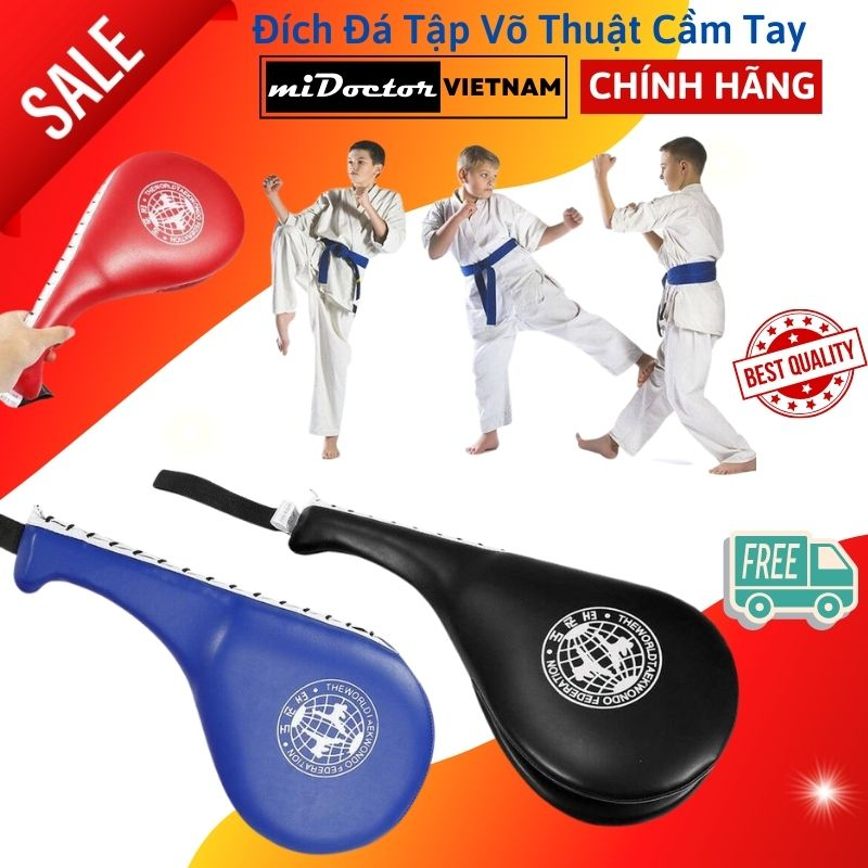 Đích Đá Tập Võ Thuật Cầm Tay Taekwondo, Vovinam, Karatedo Da PU Cao Cấp Cho Trẻ Em và Người Lớn Hãng miDoctor (1 cái)