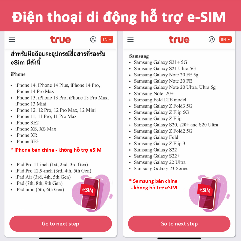 TRUE 5G : eSIM Thái Lan 🇹🇭 30GB 4G/5G, FREE Gọi 1.000 phút, TRUE-WIFI