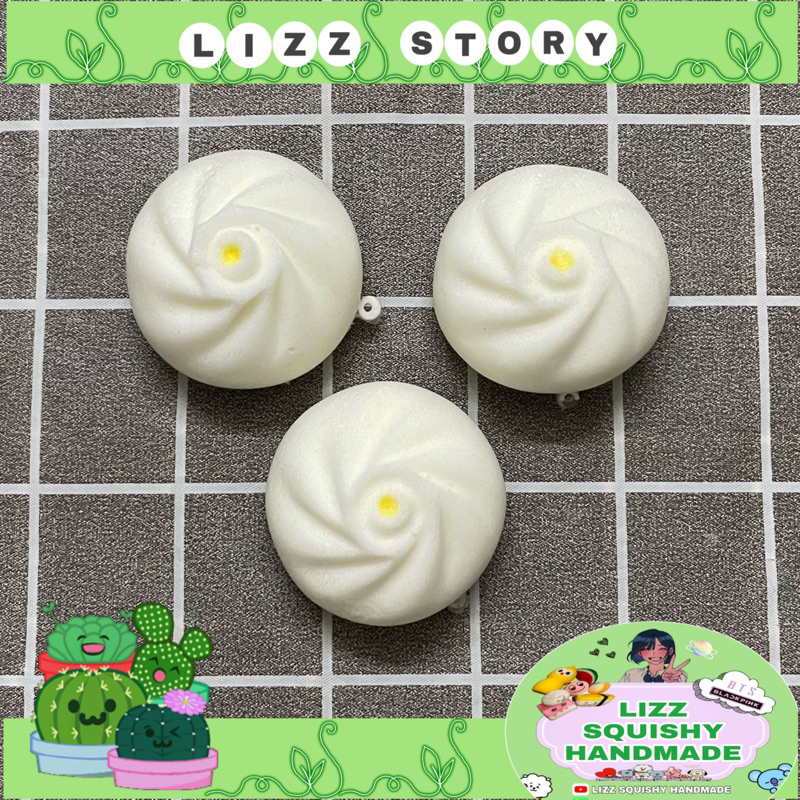 Squishy bánh bao 6cm (kèm móc khoá,bao bì màu)
