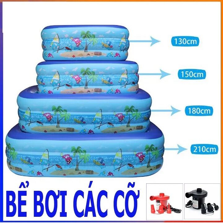 Bể Bơi, Phao Bơi Cho Bé, Gia Đình 2m6 3 Tầng, 2m1 3 Tầng, 1m8 3 Tầng, 1m5 3 Tầng, 1m3 3 Tầng