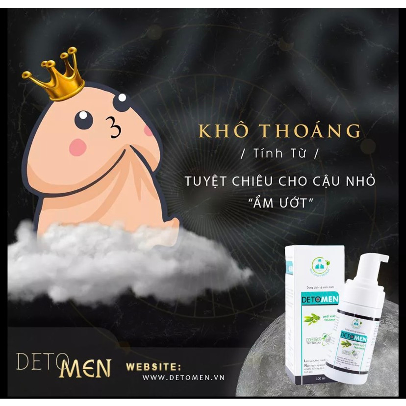 Dung Dịch Vệ Sinh Nam Detomen- Bọt Vệ Sinh Nam Giới DETOMEM CHAI 100ML Thơm Mát Dịu Nhẹ Hàng Chính Hãng che tên khi gửi