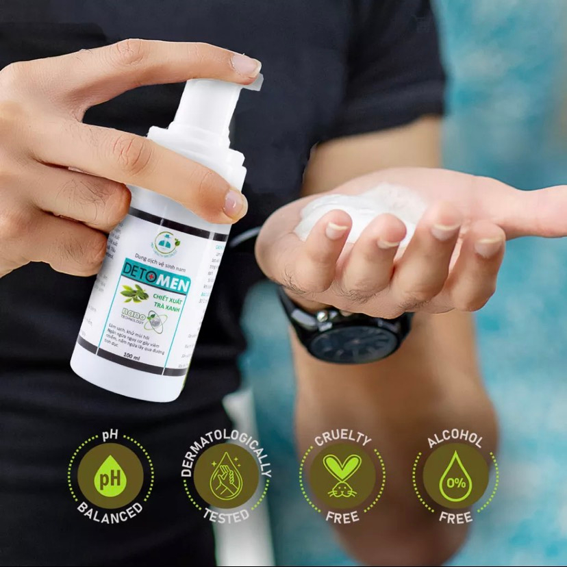Dung Dịch Vệ Sinh Nam Detomen- Bọt Vệ Sinh Nam Giới DETOMEM CHAI 100ML Thơm Mát Dịu Nhẹ Hàng Chính Hãng che tên khi gửi