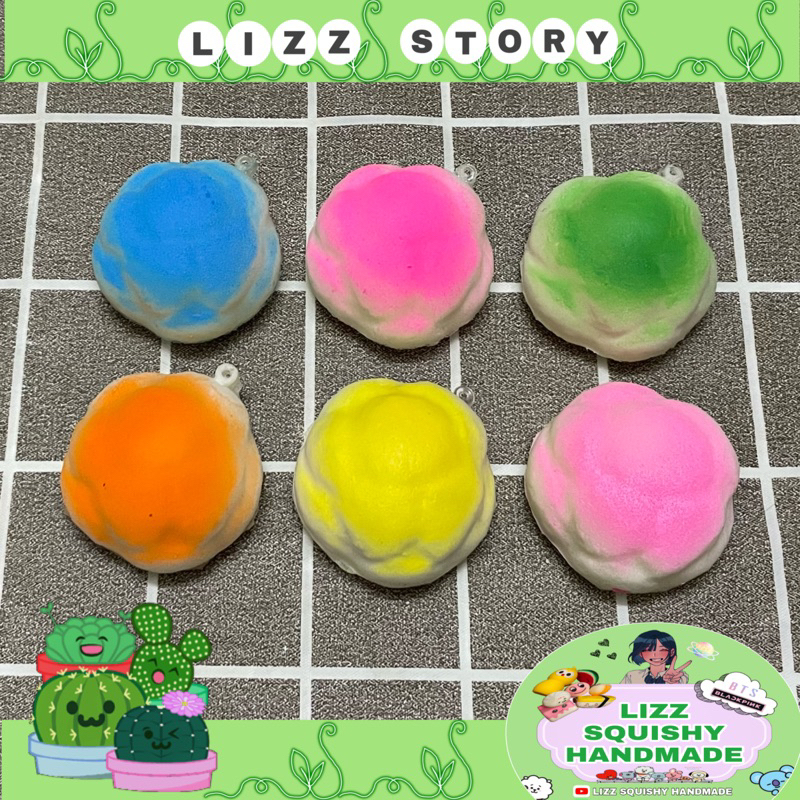 Squishy mini bánh su,chất xốp mềm chặm tăng (kèm móc khoá,bao bì)