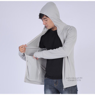 Áo chống nắng nam 1 lớp, chất liệu thông hơi hạt xoàn