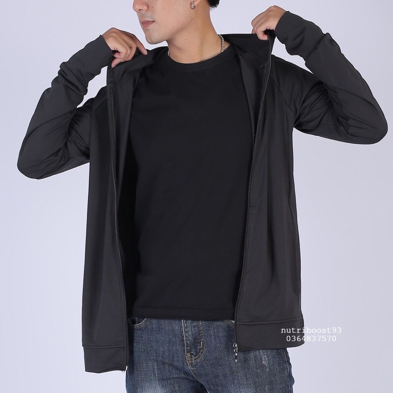 Áo chống nắng nam 1 lớp, chất liệu thông hơi hạt xoàn