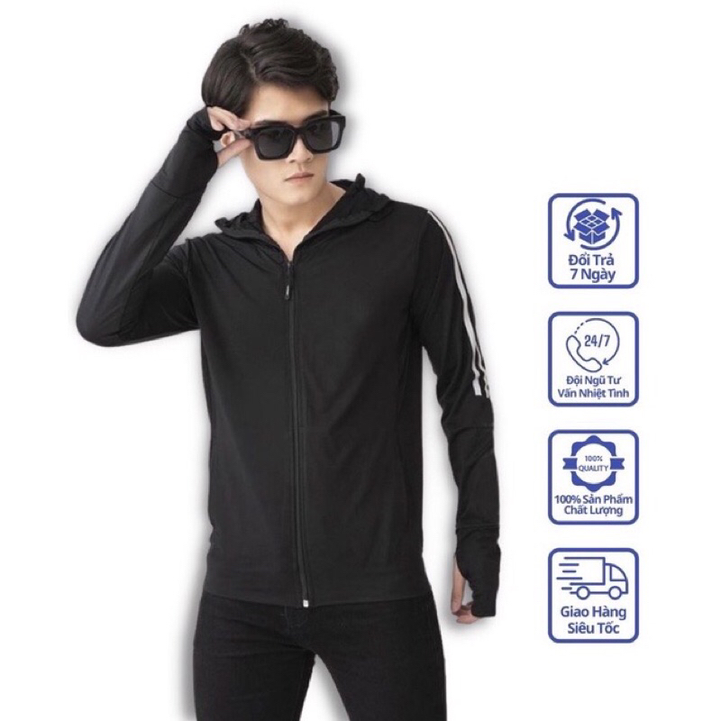 Áo chống nắng nam 2 lớp viền tay