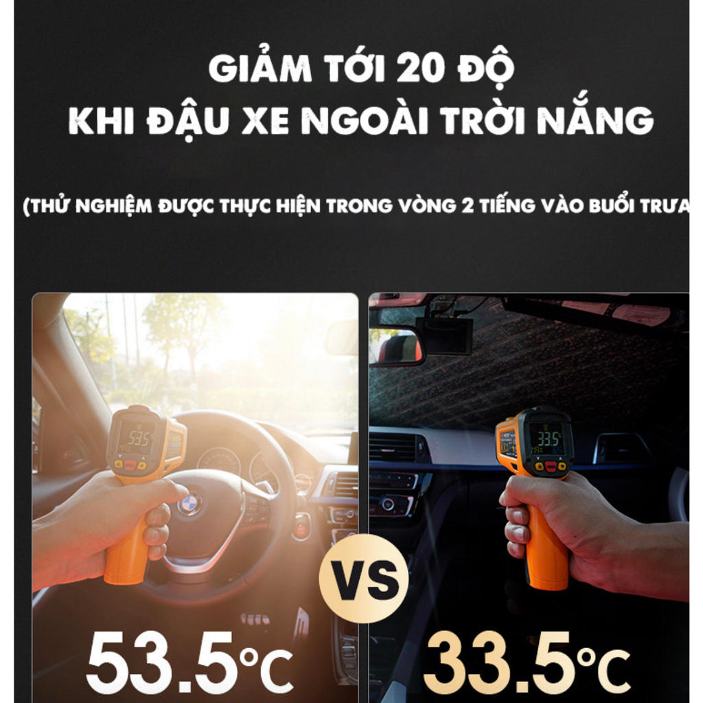 Bạt Phủ Bé Gấu Lucky Bear Che Nắng Chống Nóng Kính Lái Tráng Bạc Ô Tô Xe Hơi