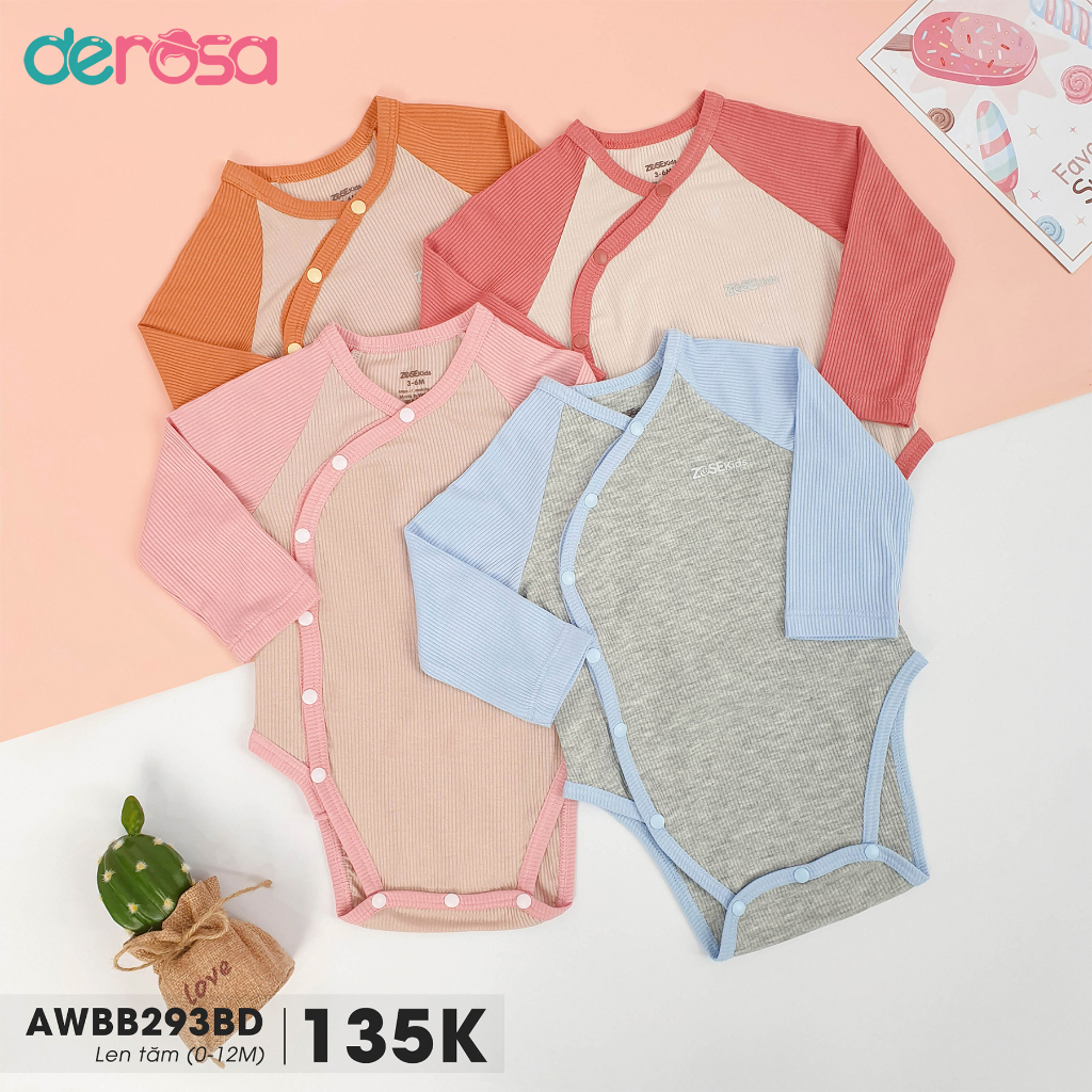 Bộ sơ sinh body từ 0 đến 12 tháng Derosa Kids ABB293BDW
