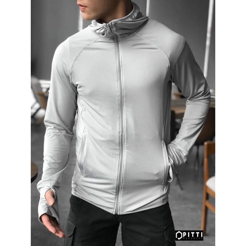 Áo chống nắng nam 1 lớp, chất liệu thông hơi hạt xoàn