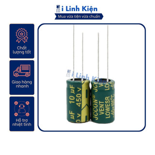 Tụ hóa 450v 10uf 10x17mm tần số cao chất lượng tốt.