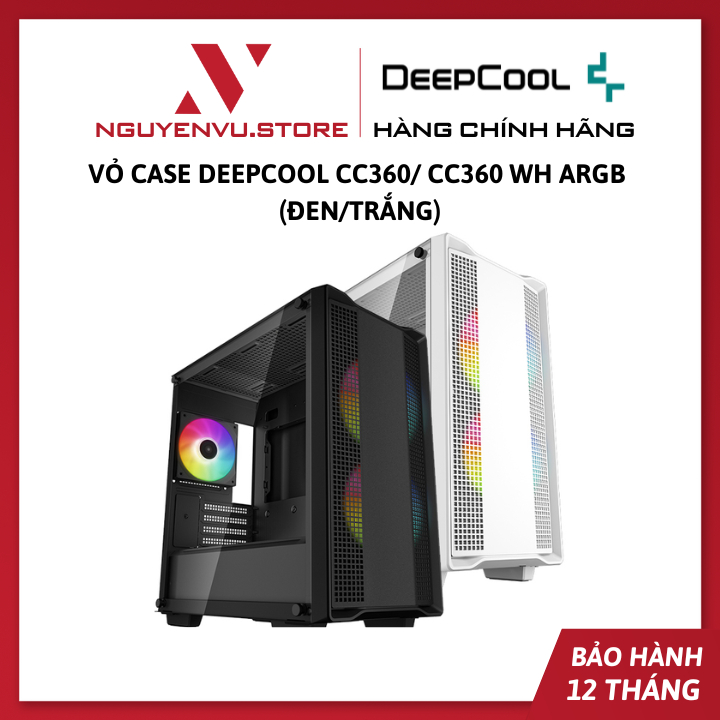 Vỏ Case Deepcool CC360 CC360 WH ARGB Đen Trắng - Hàng Chính Hãng