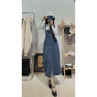 Đầm yếm jean dáng dài 0323 [thaotranshop90]