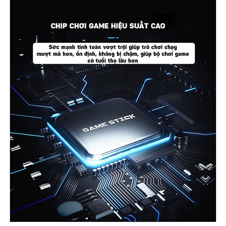 Máy Chơi Game Điện Tử 4 Nút Game Stick HDMI 3000+/10000+ Trò Chơi, Kết nối HDMI, 4K kết nối với ti vi，32GB/64GB