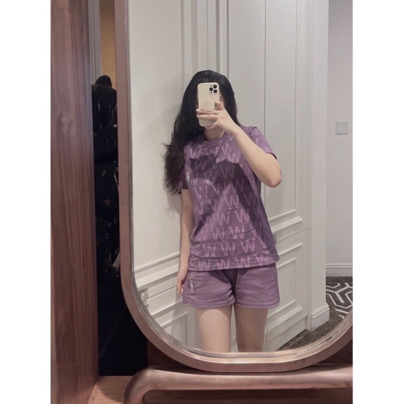 SET BỘ ĐÙI GẤU WH.,OU MÀU TÍM CHỮ W