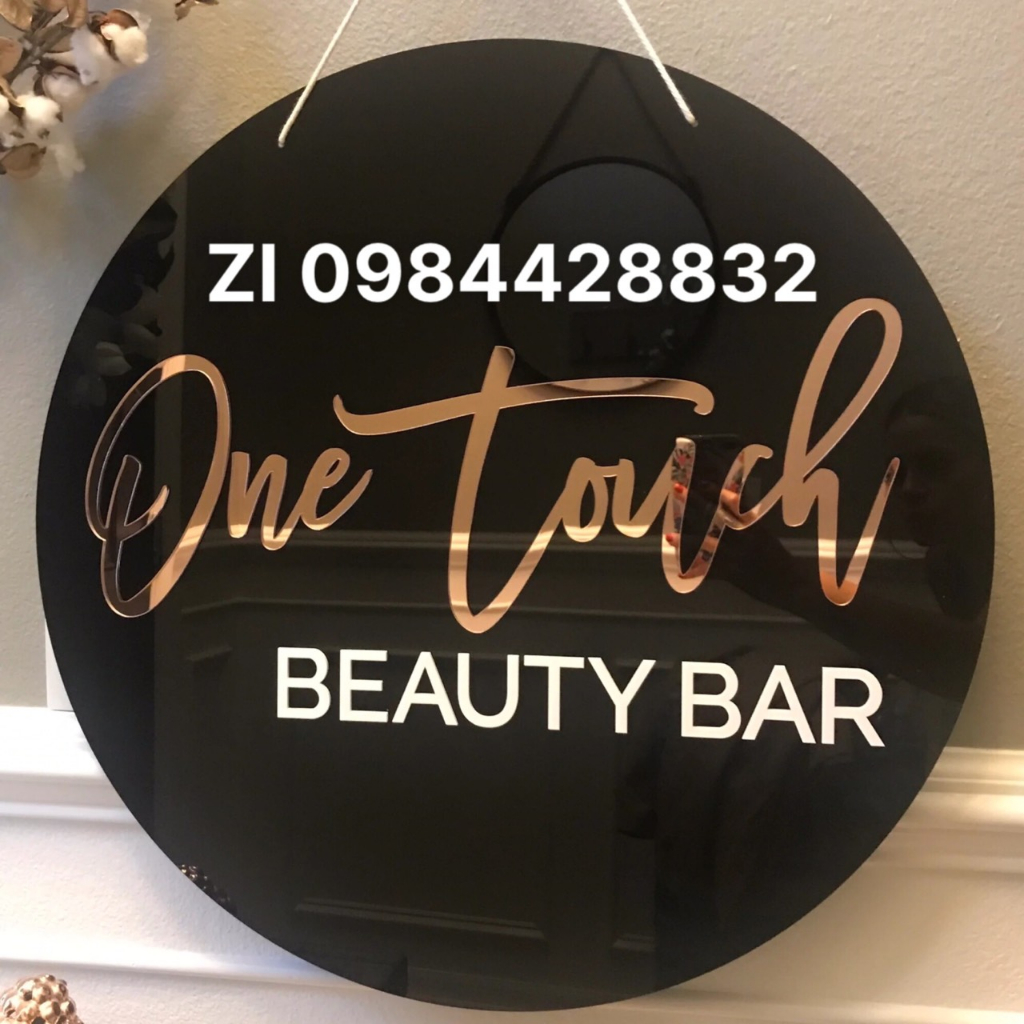 Bảng logo mica dán chữ alu trang trí spa, hair salon, store... sang trọng, hiện đại - Nhận làm theo yêu cầu