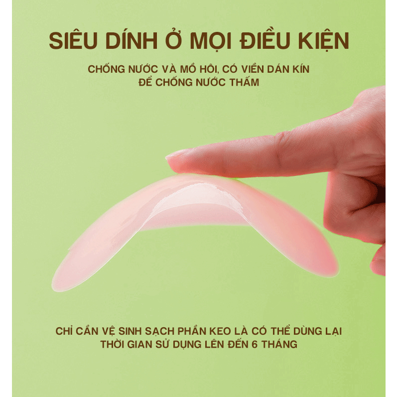 Miếng dán ngực silicone Ova Nipple Pads Silica gel Sticker che đầu ti không lộ viền nhũ hình hoa và tròn, có lót giữa.