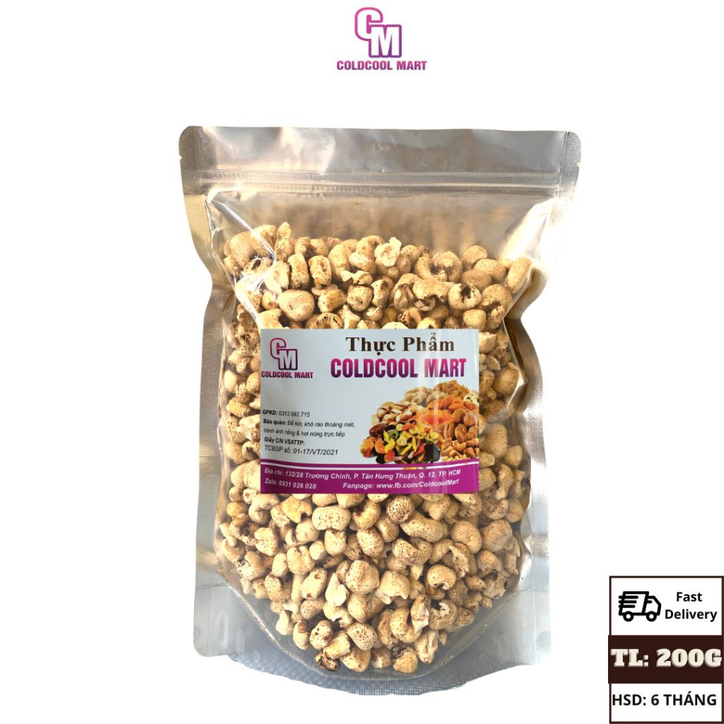 Bắp Nổ Hình Nấm Không Gia Vị 200G/1KG COLDCOOL MART