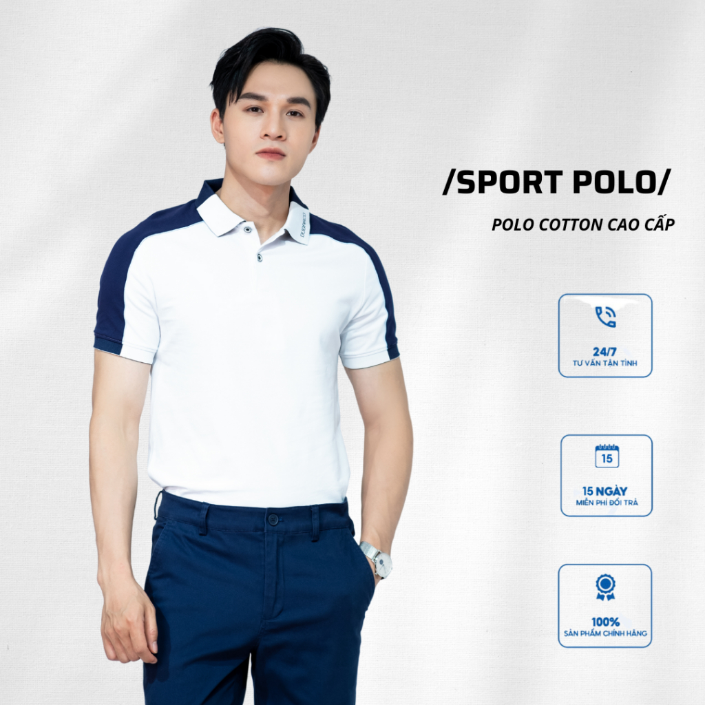 Áo Polo nam Dugarco khô thoáng chống nhăn mềm mại trẻ trung 228PLS22102