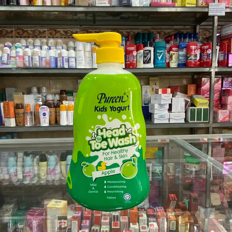 Tắm gội Pureen sữa chua táo 750ml