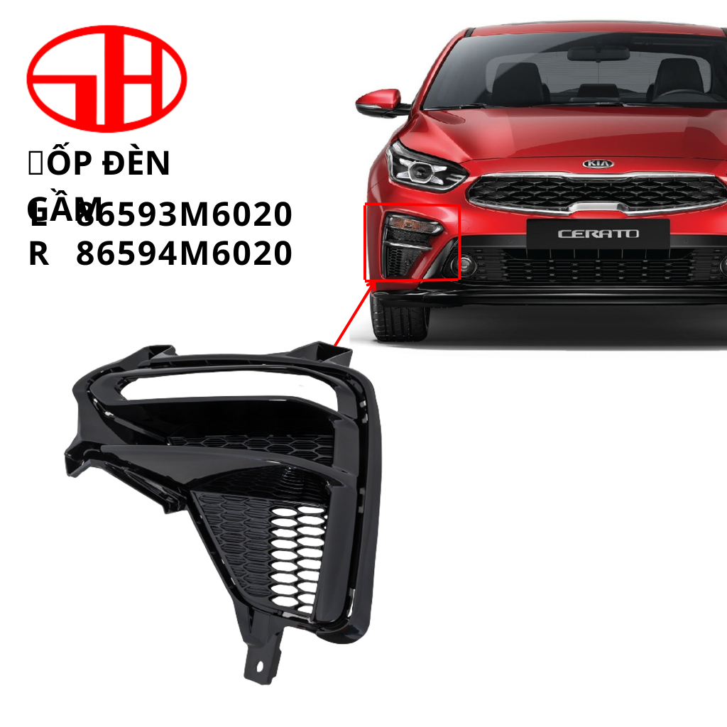 ốp đèn gầm cho xe hơi CERATO 2019 chất liệu nhựa siêu bền