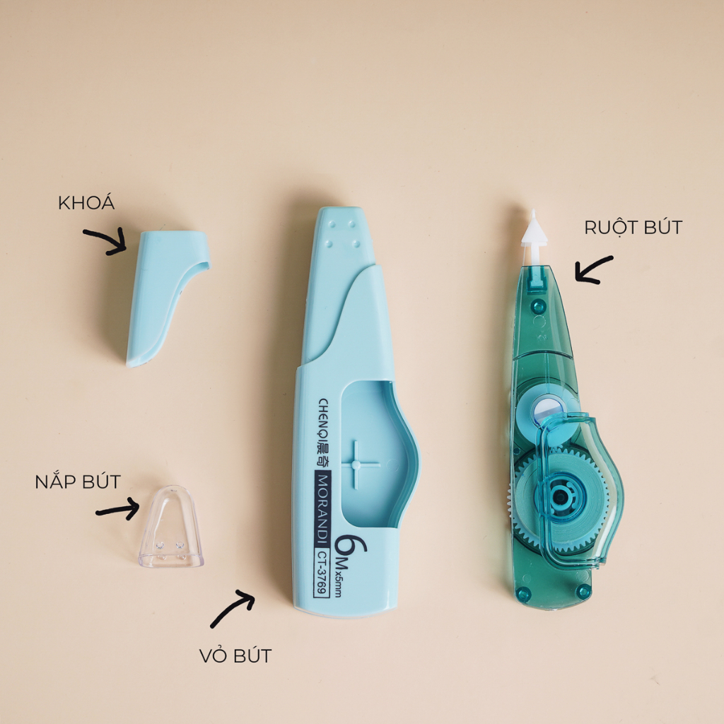 Bút Xóa Kéo, Băng Xóa Giấy Cao Cấp Đa Dạng Mẫu Mã Màu Sắc Cho Học Sinh, Văn phòng