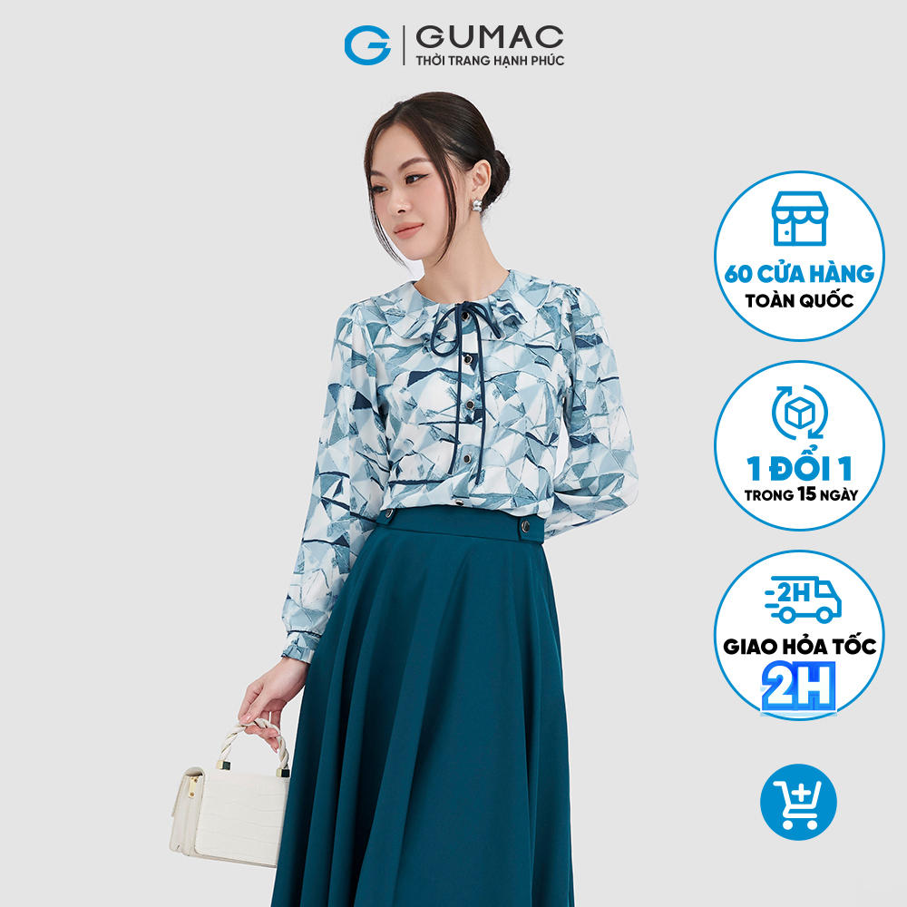 Áo kiểu xếp bèo thời trang GUMAC AC10074