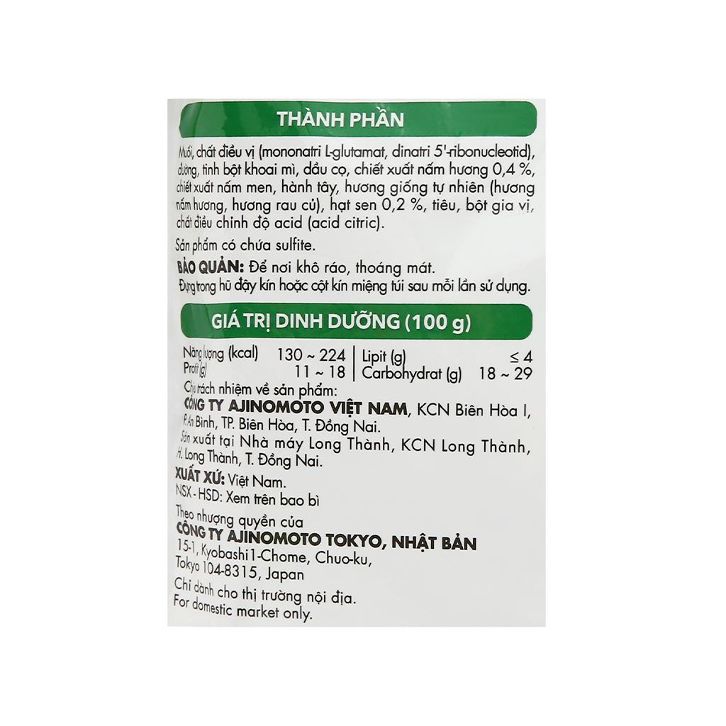 Hạt Nêm Aji-ngon Nấm Hương Hạt Sen Gói 400g - Hạt Nêm Chay- Bách Hóa Tổng Hợp Như Ngọc