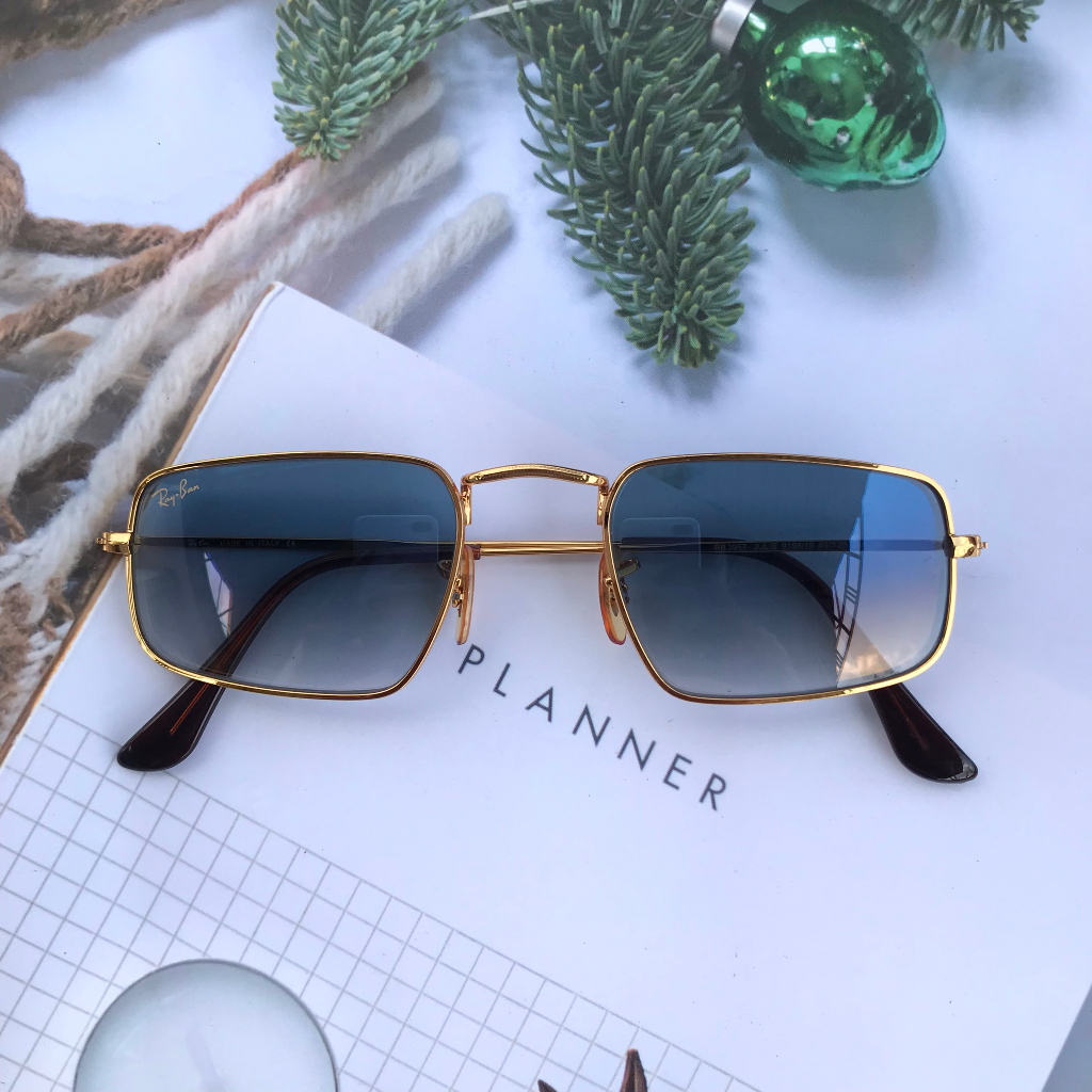 Kính Mát Rayban Julie 3975 Chính Hãng Qua Sử Dụng Mắt Xanh Khói Dành Cho Anh Em Mặt Nhỏ