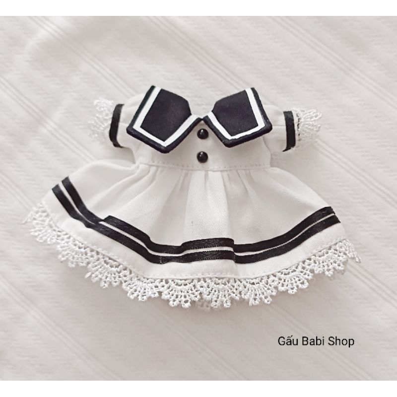 Set đầm thủy thủ kèm nón cho búp bê ob11, ddf, 5inch, 1/8bjd, bru, baboliy, 1/6 blythe, babies, xinji, animator